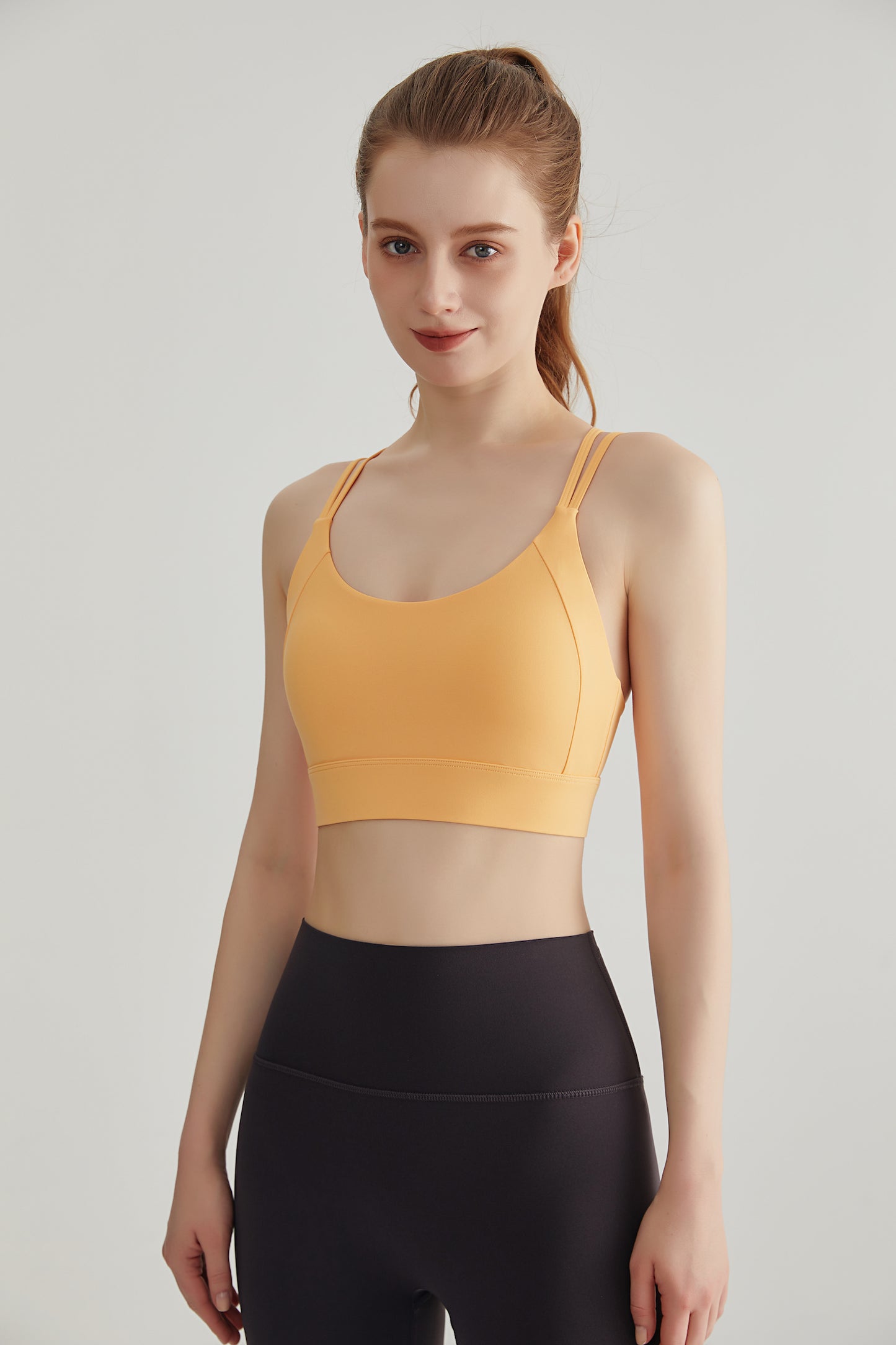 Women Strappy Sports Workout Bra Fitness Yoga Running Gym Wirefree Padded Criss Cross Back Hook and Eyes WX345