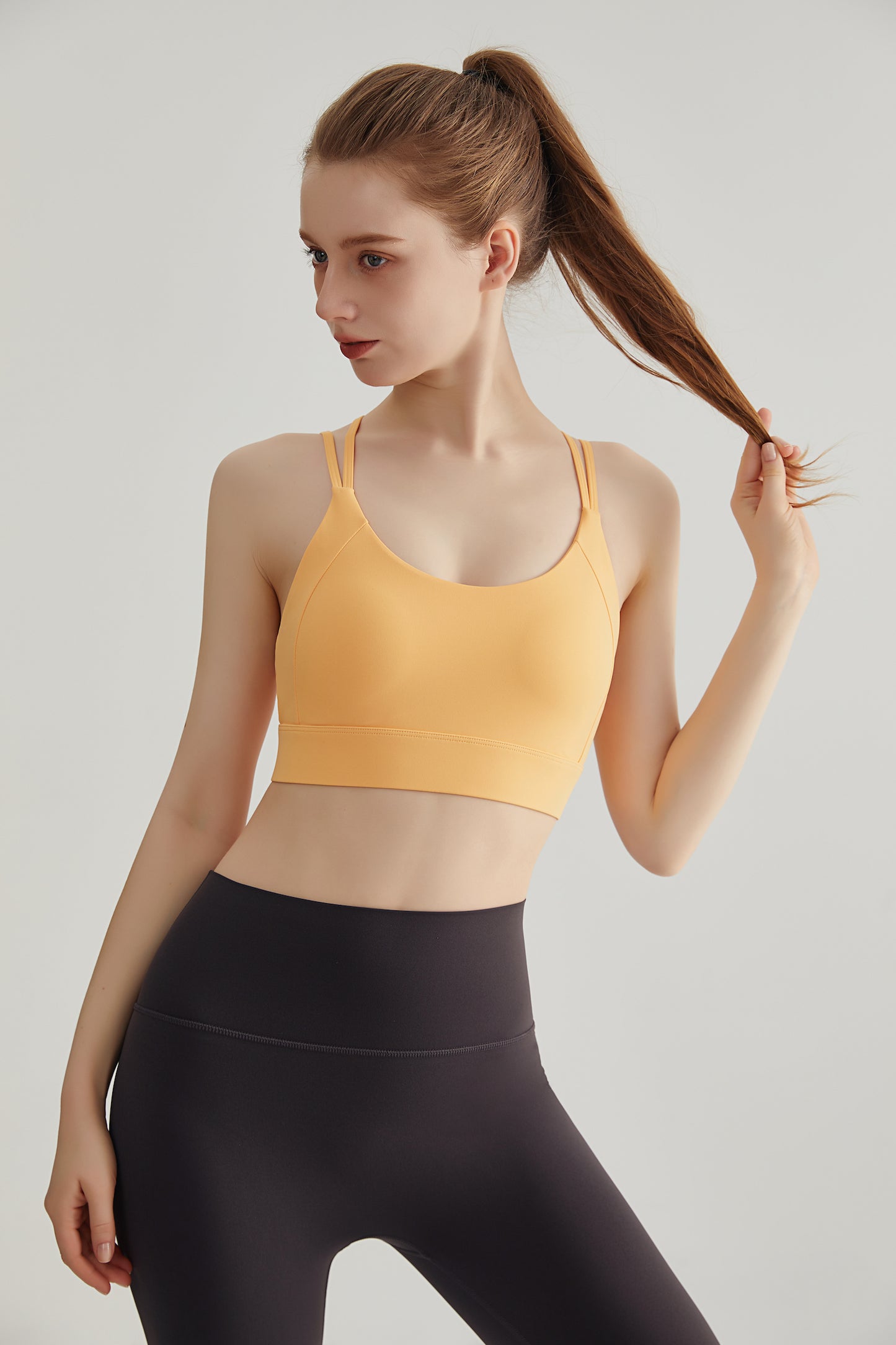 Women Strappy Sports Workout Bra Fitness Yoga Running Gym Wirefree Padded Criss Cross Back Hook and Eyes WX345