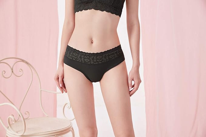 Soft Stretch Sexy Hipster Bikini Panties Underwear with Lace 0936