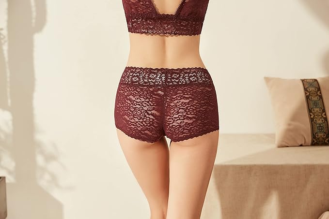 Underwear Soft Stretch Comfort Sexy Lace Hipster Cheeky Boyshorts Panties Brief 1506