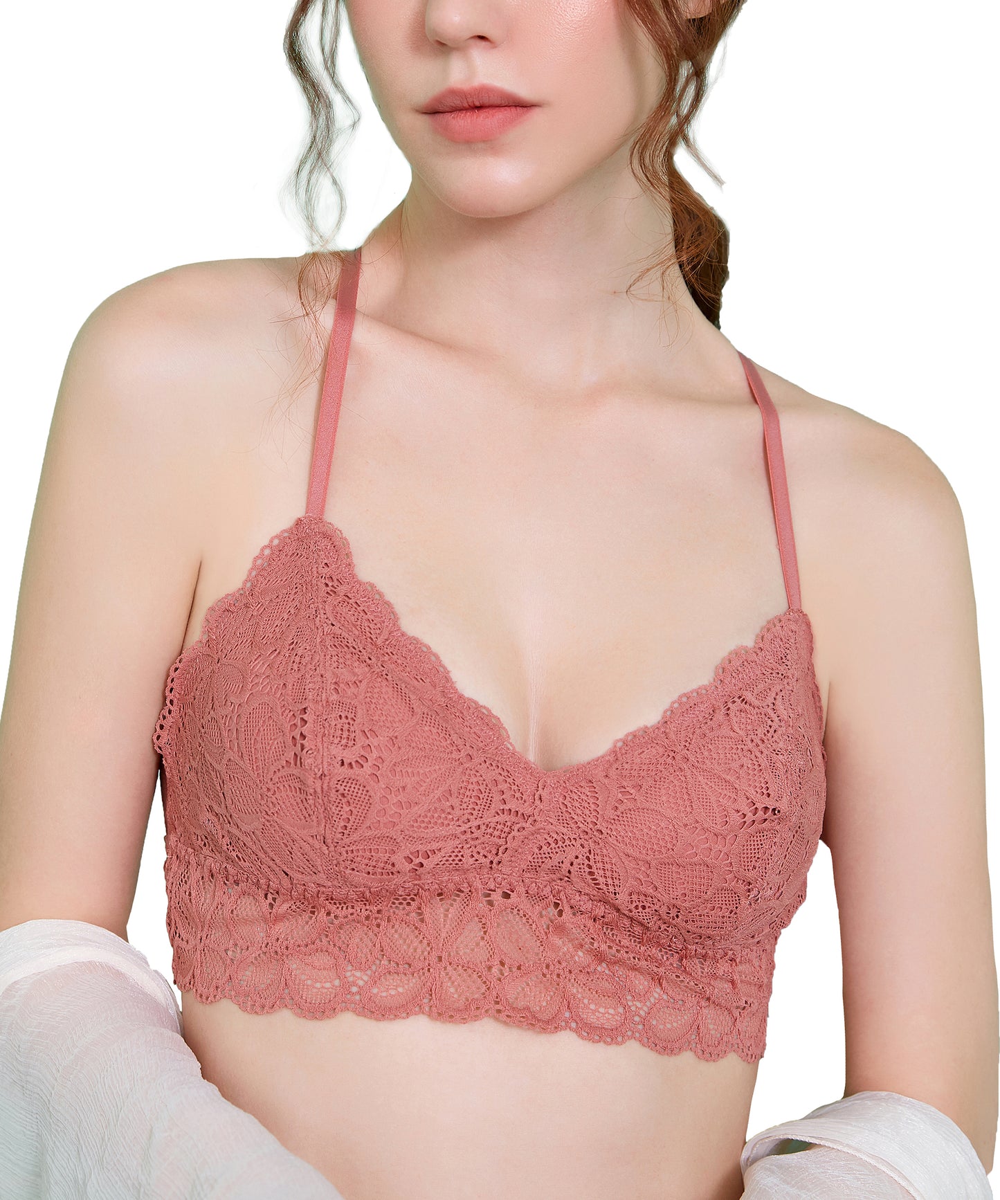 Soft Simple Sexy Breathable Wirefree Lace Bralette 0932