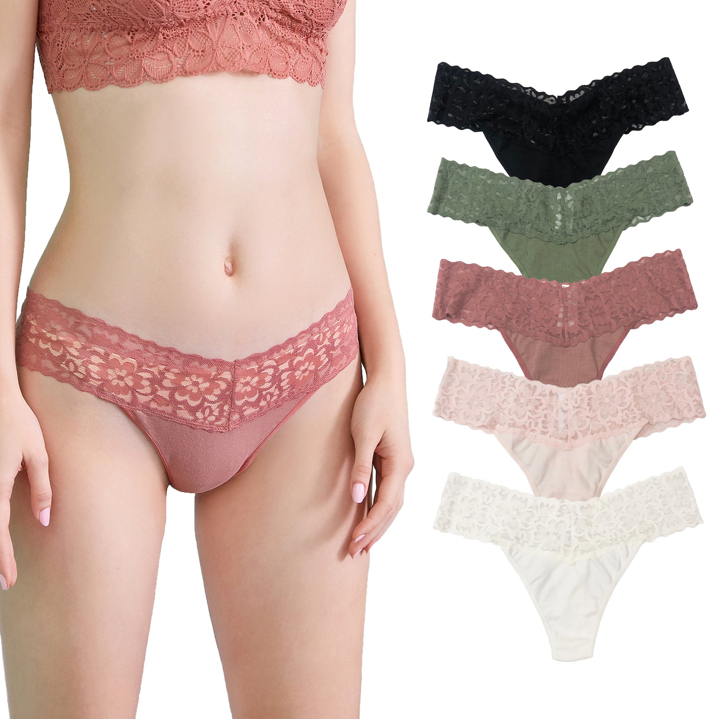Underwear Soft Sexy Thongs with Lace 0942