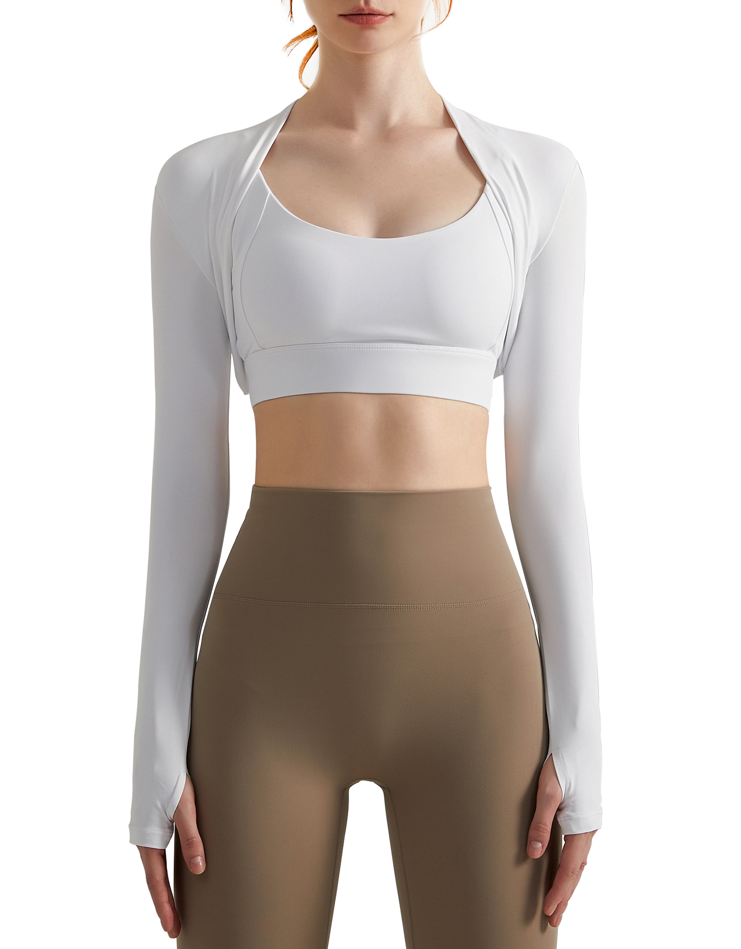 Women Open Front Long Sleeve Bolero Shrug Yoga Workout Fitness Crop Top KJ001