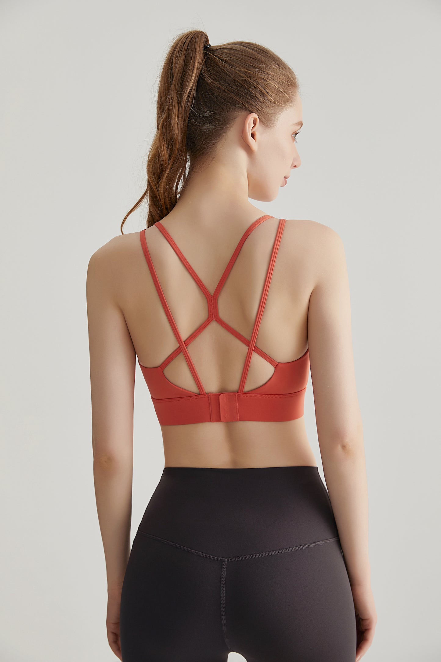 Women Strappy Sports Workout Bra Fitness Yoga Running Gym Wirefree Padded Criss Cross Back Hook and Eyes WX345