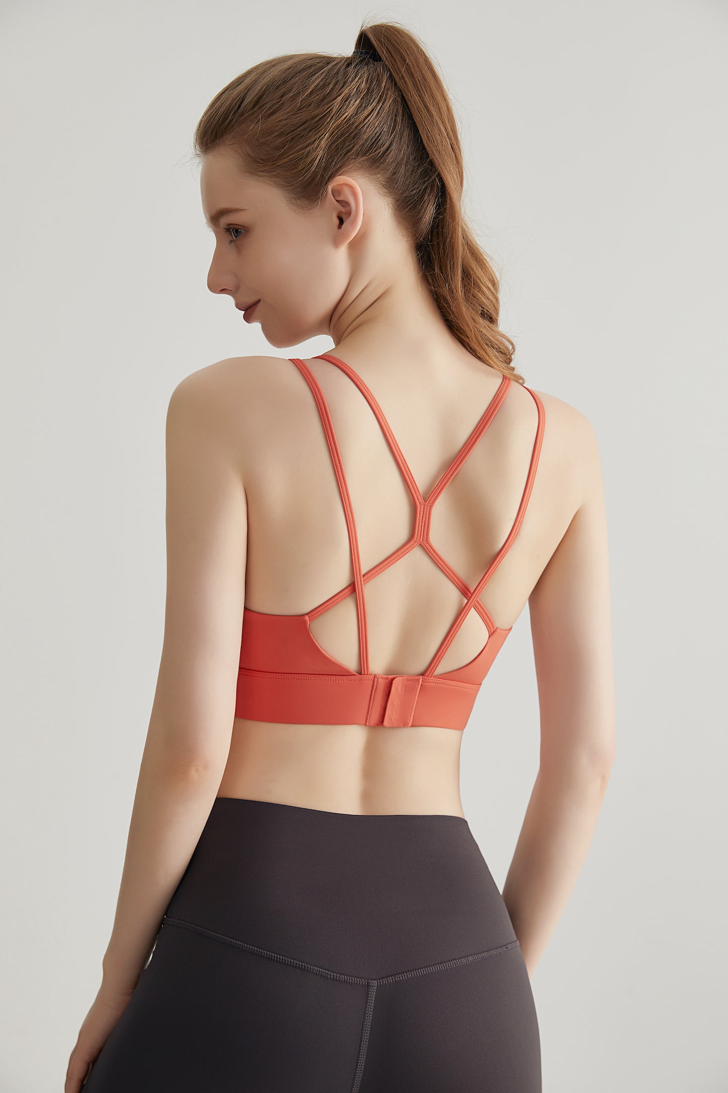 Women Strappy Sports Workout Bra Fitness Yoga Running Gym Wirefree Padded Criss Cross Back Hook and Eyes WX345