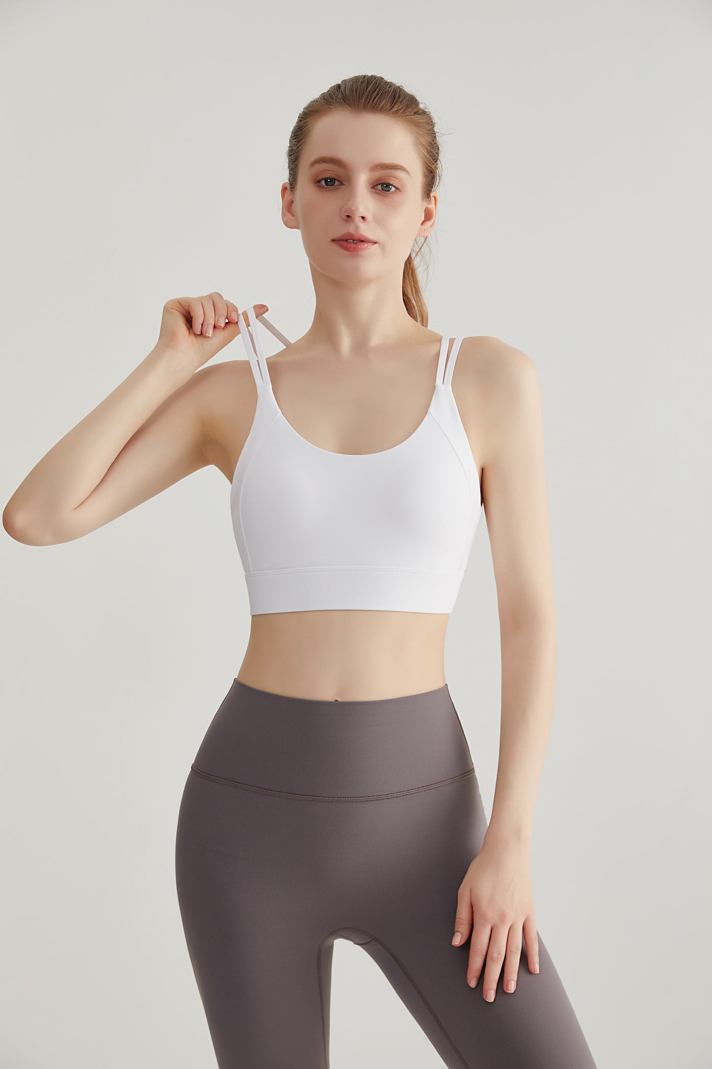 Women Strappy Sports Workout Bra Fitness Yoga Running Gym Wirefree Padded Criss Cross Back Hook and Eyes WX345
