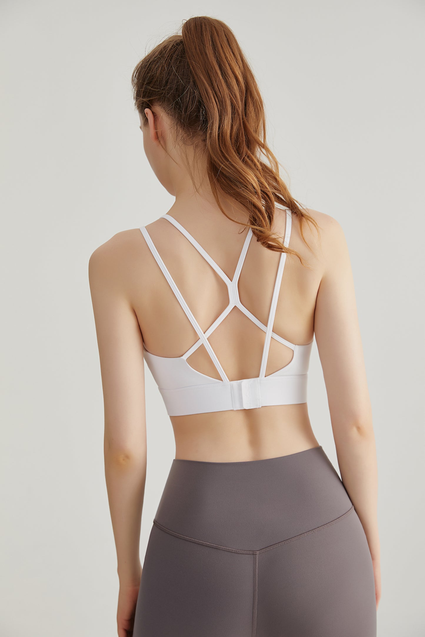 Women Strappy Sports Workout Bra Fitness Yoga Running Gym Wirefree Padded Criss Cross Back Hook and Eyes WX345