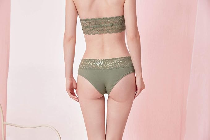 Soft Stretch Sexy Hipster Bikini Panties Underwear with Lace 0936