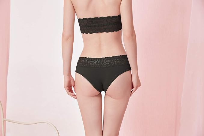 Soft Stretch Sexy Hipster Bikini Panties Underwear with Lace 0936