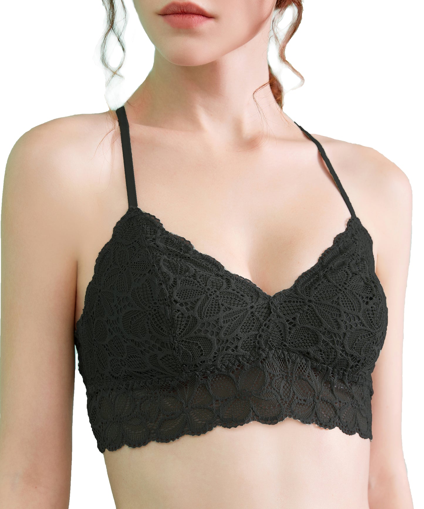 Soft Simple Sexy Breathable Wirefree Lace Bralette 0932