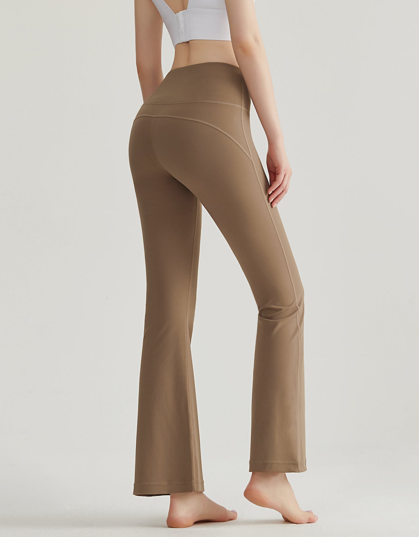 Women's High Waisted Stretchy Flare Leggings Tummy Control Yoga Pants with Back Pocket CK352